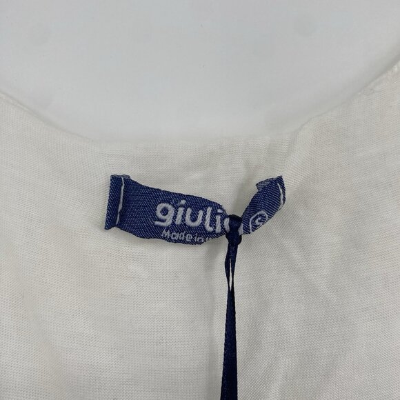 Giulia Italy Women's Size Small White Silk Blouse Fairy Lined Flowy Embroidered - Picture 4 of 13